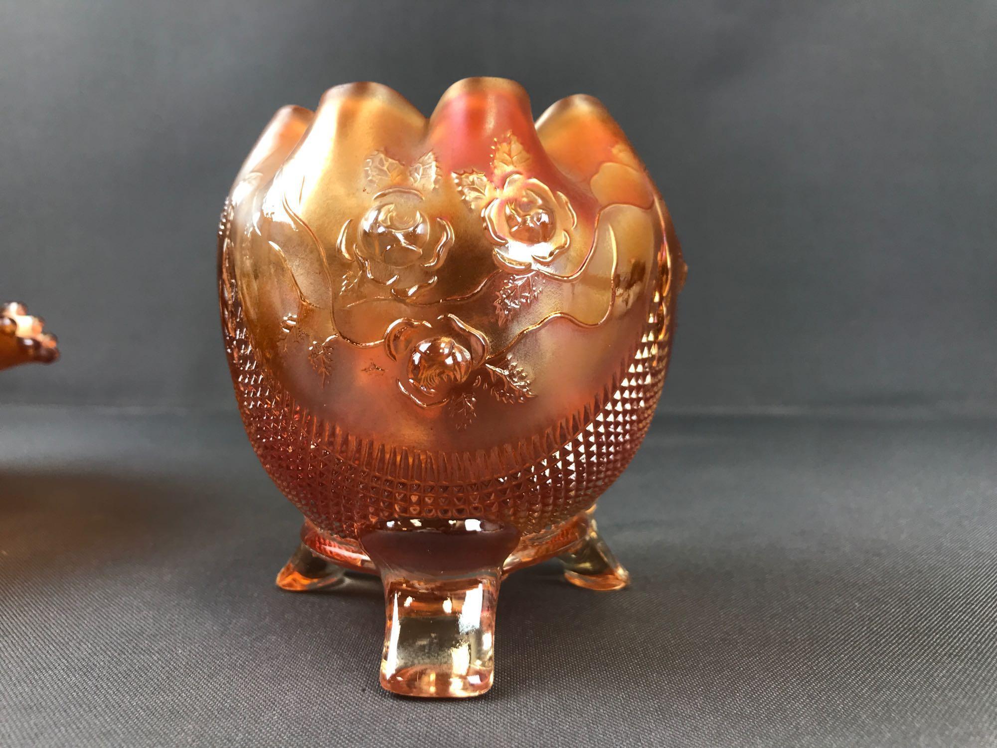 Group of 3 Antique Marigold Carnival Glass bowls