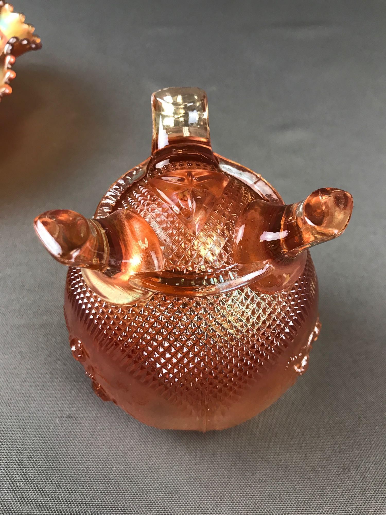 Group of 3 Antique Marigold Carnival Glass bowls