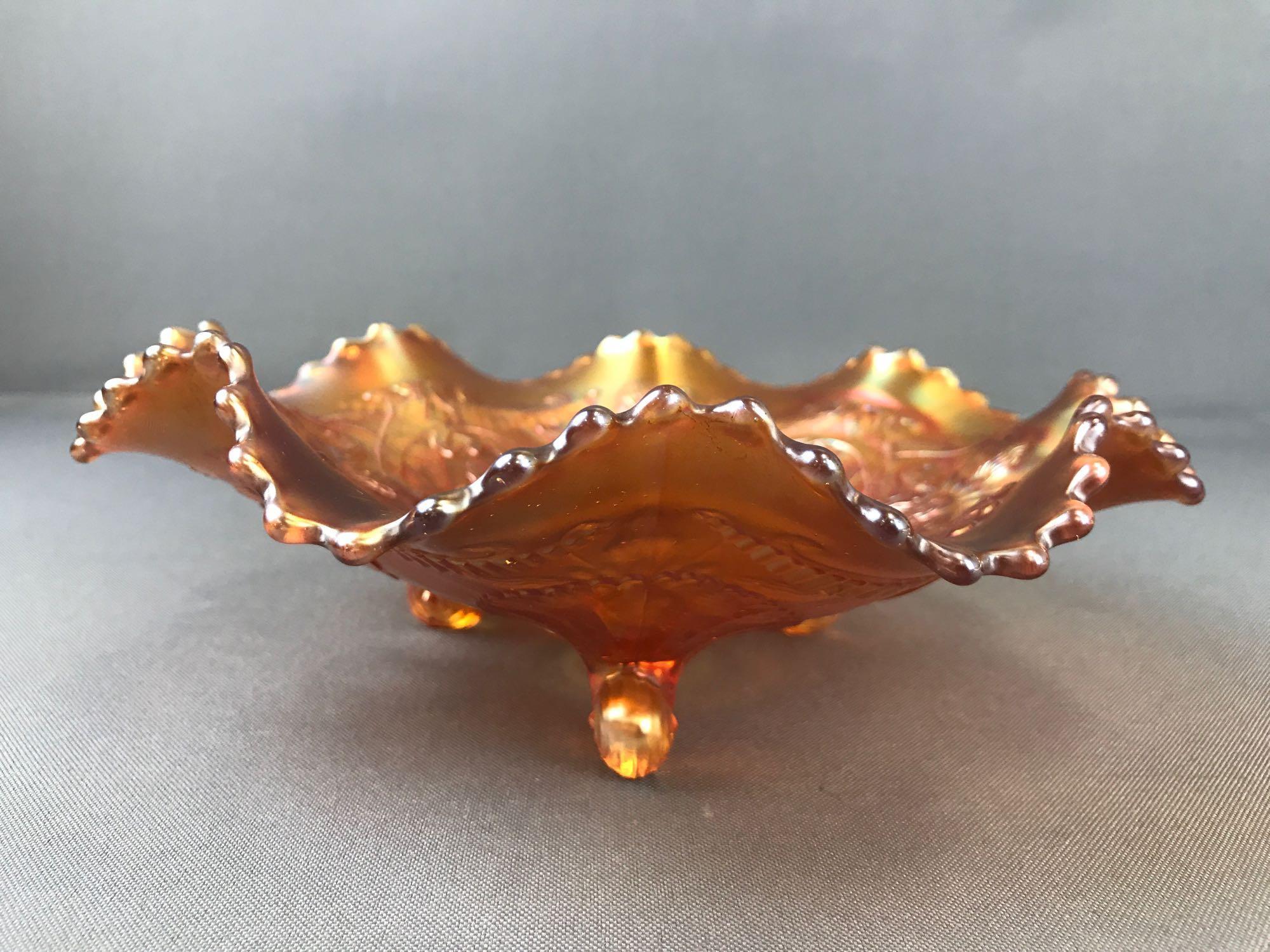 Group of 3 Antique Marigold Carnival Glass bowls