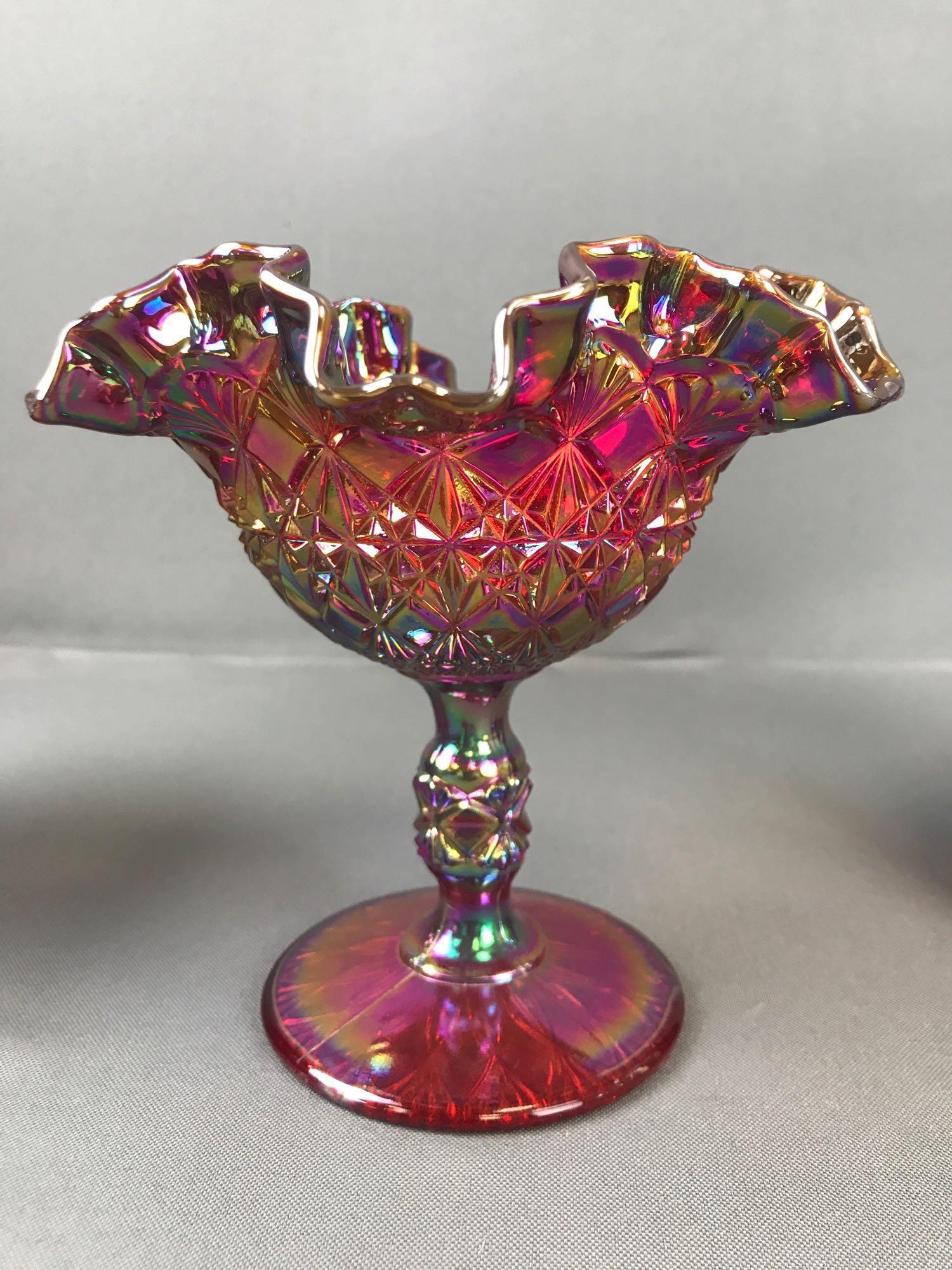 Group of 6 Antique Carnival Glass pieces