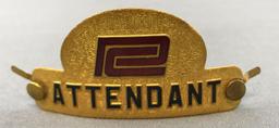 Vintage Penn Central Railway attendant hat badge