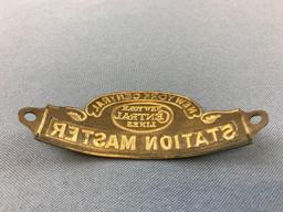 Vintage New York Central Lines station master hat badge