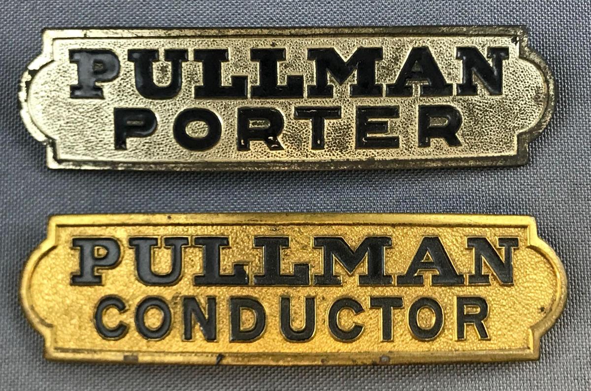 Vintage Pullman Porter and Conductor hat badges