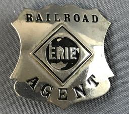 Vintage Erie Railroad Agent badge