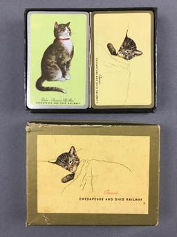 Group of Vintage Cat Chesapeake and Ohio railway playing cards