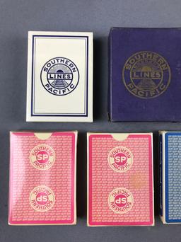 Group of 7 Vintage southern pacific railway playing cards