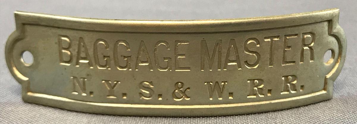 Vintage NYS & W Railroad baggage master hat badge