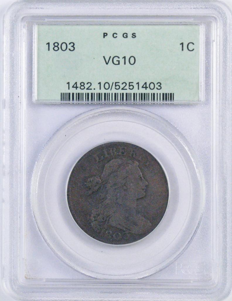 1803 Draped Bust Large Cent (PCGS) VG10