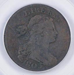 1803 Draped Bust Large Cent (PCGS) VG10