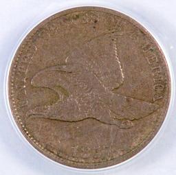 1857 Flying Eagle Cent (ANACS) EF45 Details.