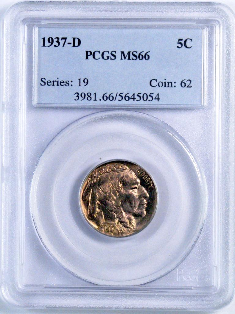 1937 D Buffalo Nickel (PCGS) MS66.