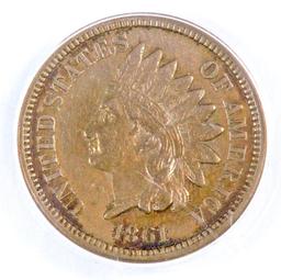 1861 CN Indian Head Cents (ANACS) EF45 Details.