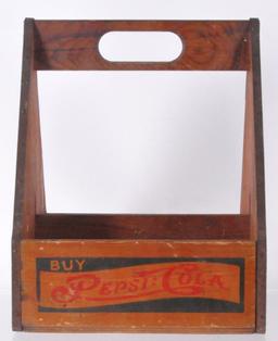 Vintage Pepsi Cola Wooden 6 Pack Carry Case