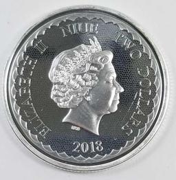 2018 NIUE Dragon 1oz. .999 Fine Silver.