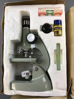 Group of 5 vintage microscopes