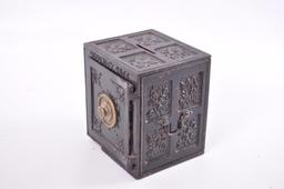 Antique Security Safe Deposit Cast Iron Coin Bank