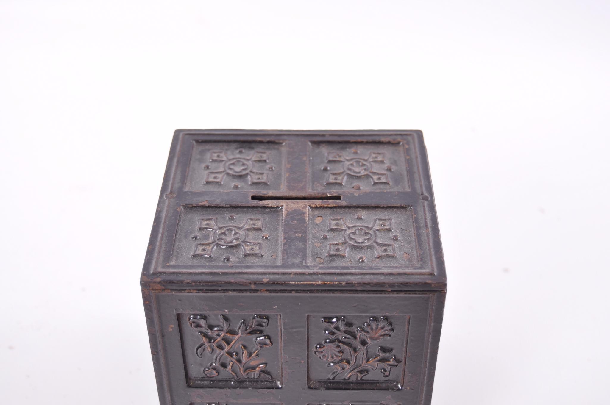 Antique Security Safe Deposit Cast Iron Coin Bank