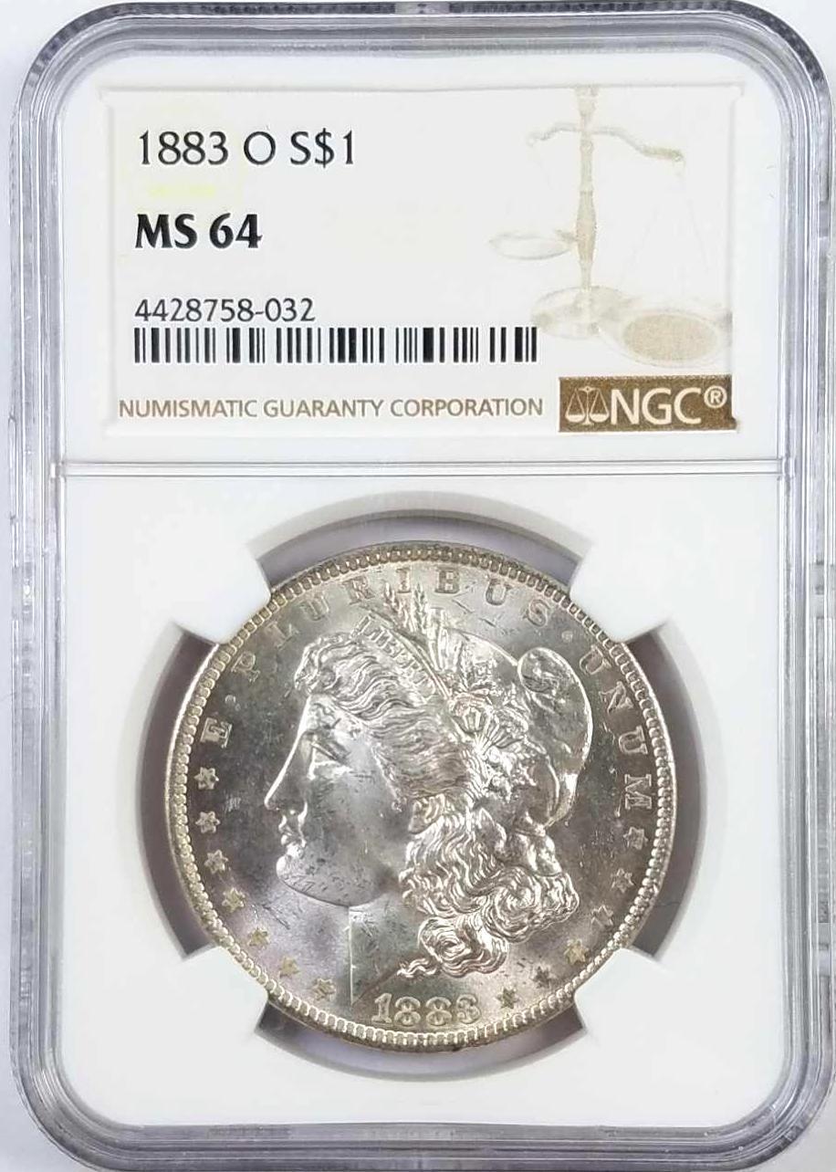 1883 O Morgan Silver Dollar (NGC) MS64.