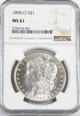 1890 O Morgan Silver Dollar (NGC) MS61.