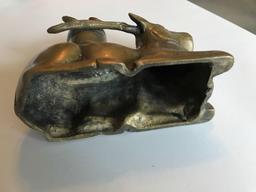 Vintage brass deer candle holder