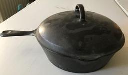 Vintage cast iron pan with lid