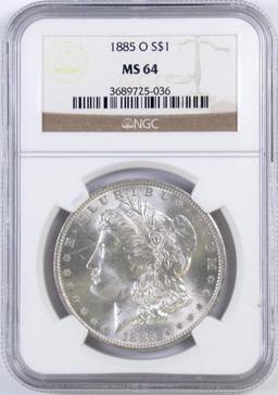 1885 O Morgan Silver Dollar (NGC) MS64.