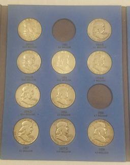 Group of (29) Franklin Silver Half Dollars in Whitman Folder.