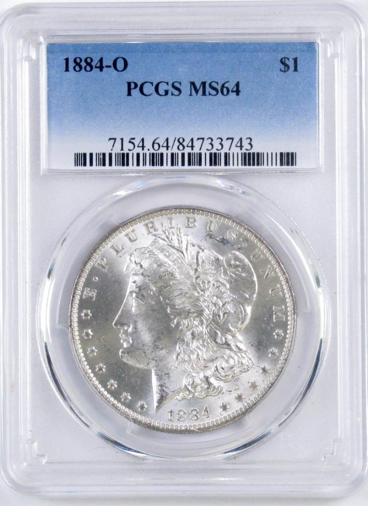 1884 O Morgan Silver Dollar (PCGS) MS64.