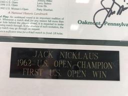 Framed, autographed Jack Nicklaus photo and program