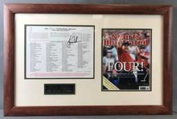 Framed, autographed Tiger Woods 2005 masters program and picture