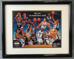 Framed Upper Deck 1992 USA Basketball Team Limited Edition print Autographed by Larry Bird