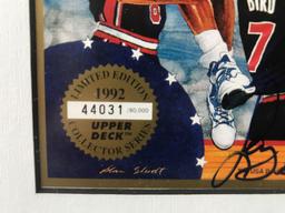 Framed Upper Deck 1992 USA Basketball Team Limited Edition print Autographed by Larry Bird