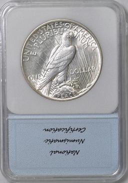 1927 D Peace Silver Dollar (NNC) MS63