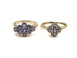 Lot of 2: 14k Yellow Gold Tourmaline and Diamond Rings