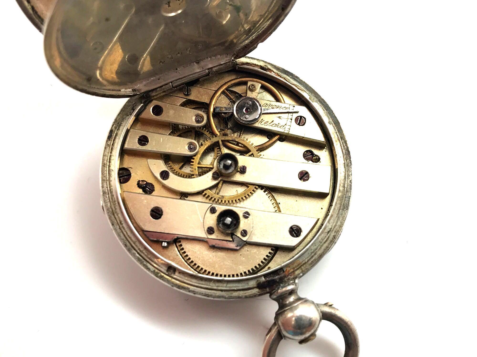 Antique Silver French Key Wind Pocket Watch