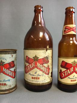Group of Vintage Star Model Beer Bottles and Cans