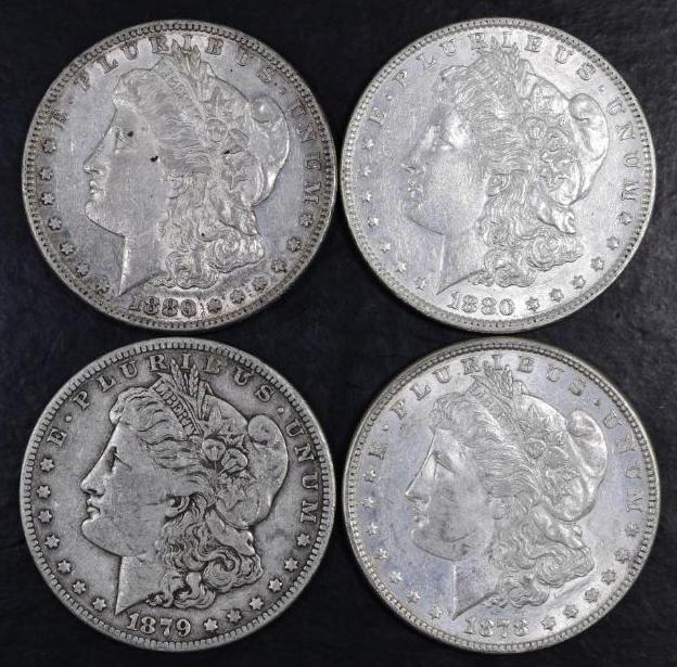 Group of (4) Morgan Silver Dollars.