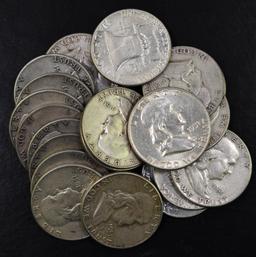Group of (20) 1951 P Franklin Silver Half Dollars.