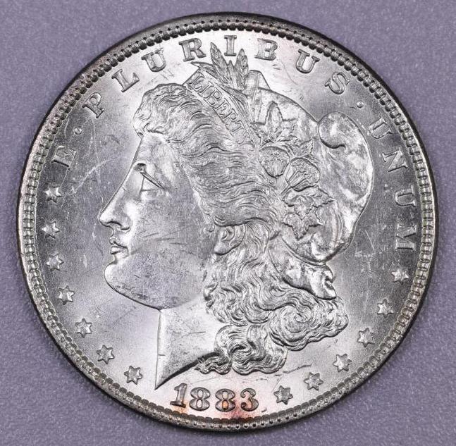 1883 P Morgan Silver Dollar.