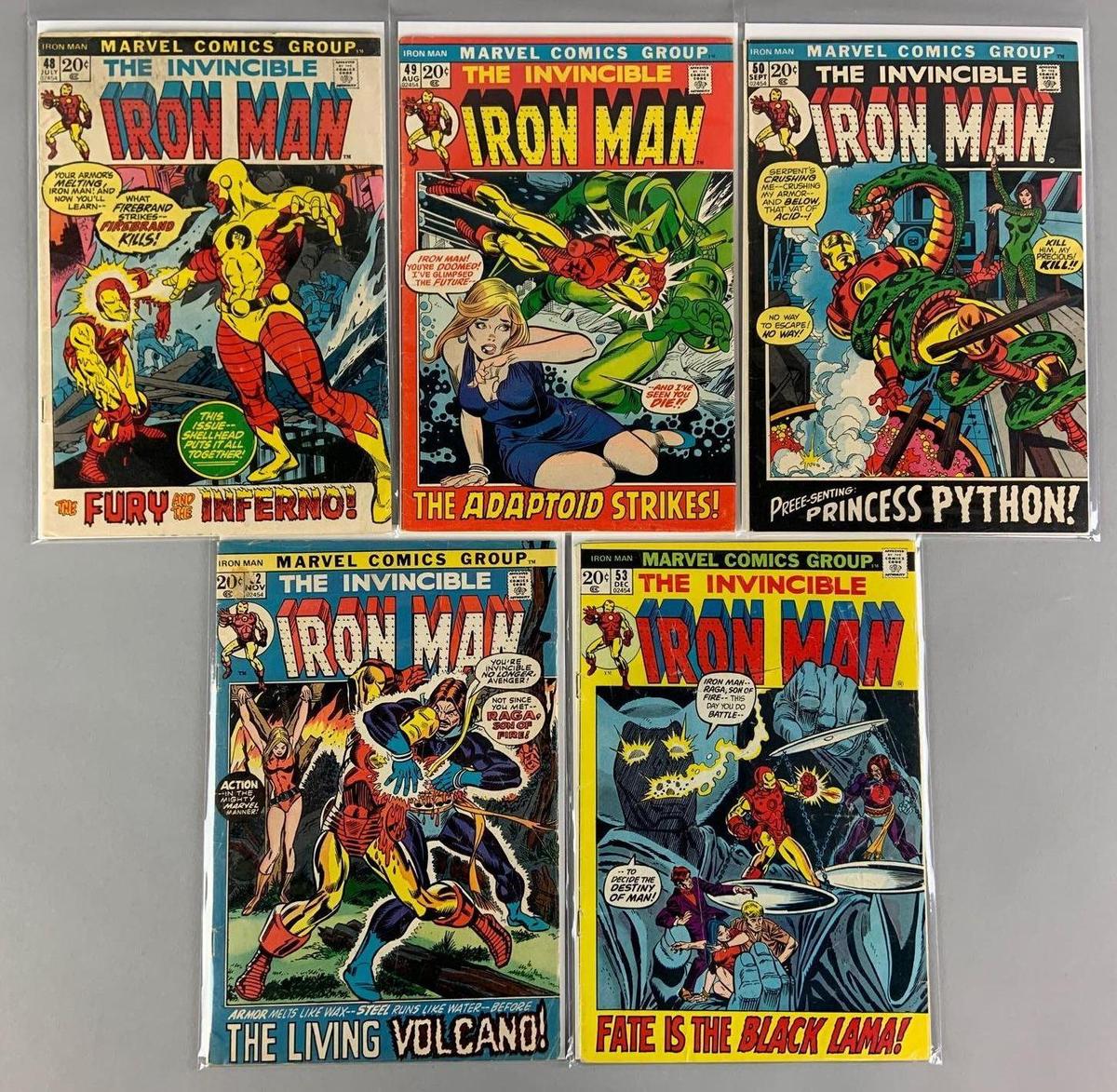 Group of 5 Marvel Comics The Invincible Iron Man Comic Books