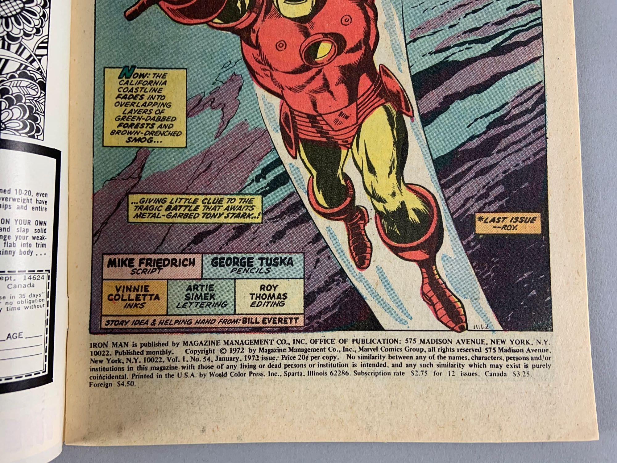 Marvel Comics The Invincible Iron Man No. 54 Comic Book