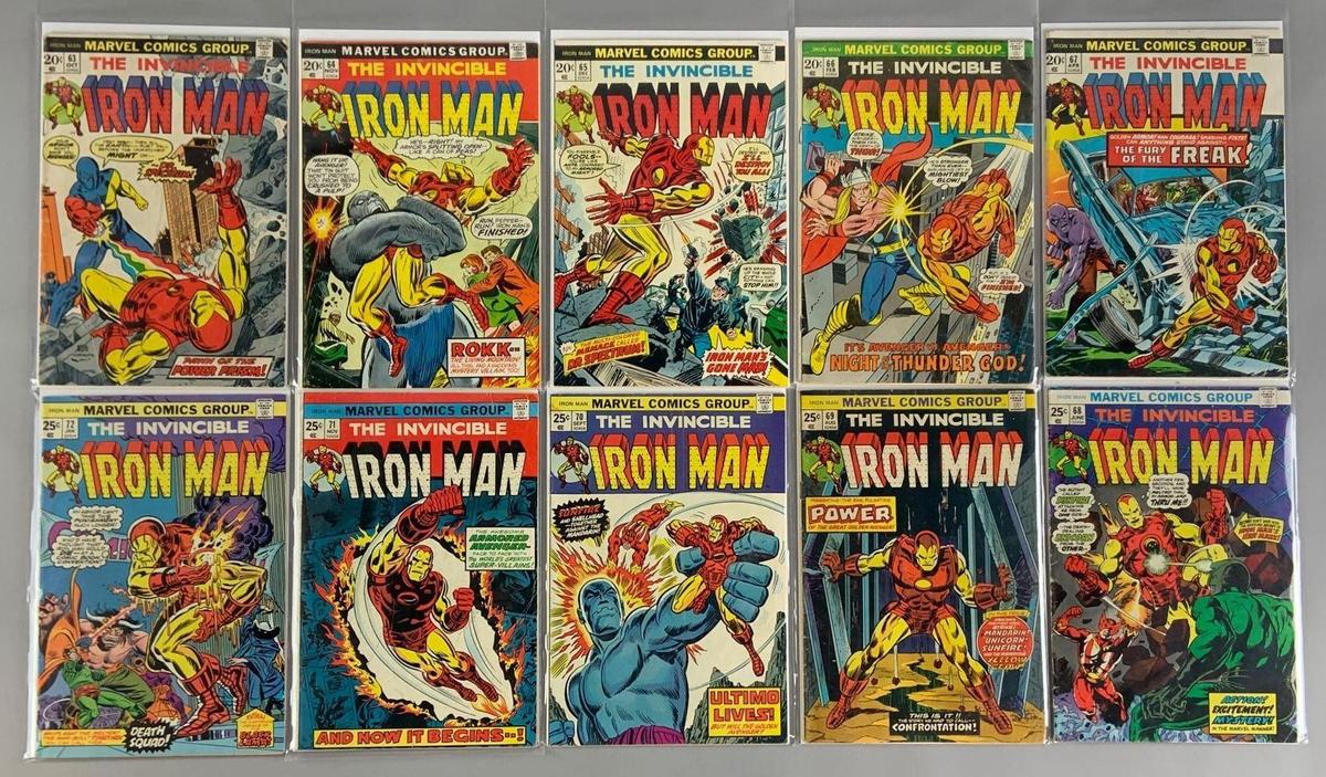 Group of 10 Marvel Comics The Invincible Iron Man Comic Books