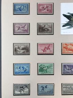 Vintage (1935-1960) Matted Migratory Bird Hunting Stamp Collection