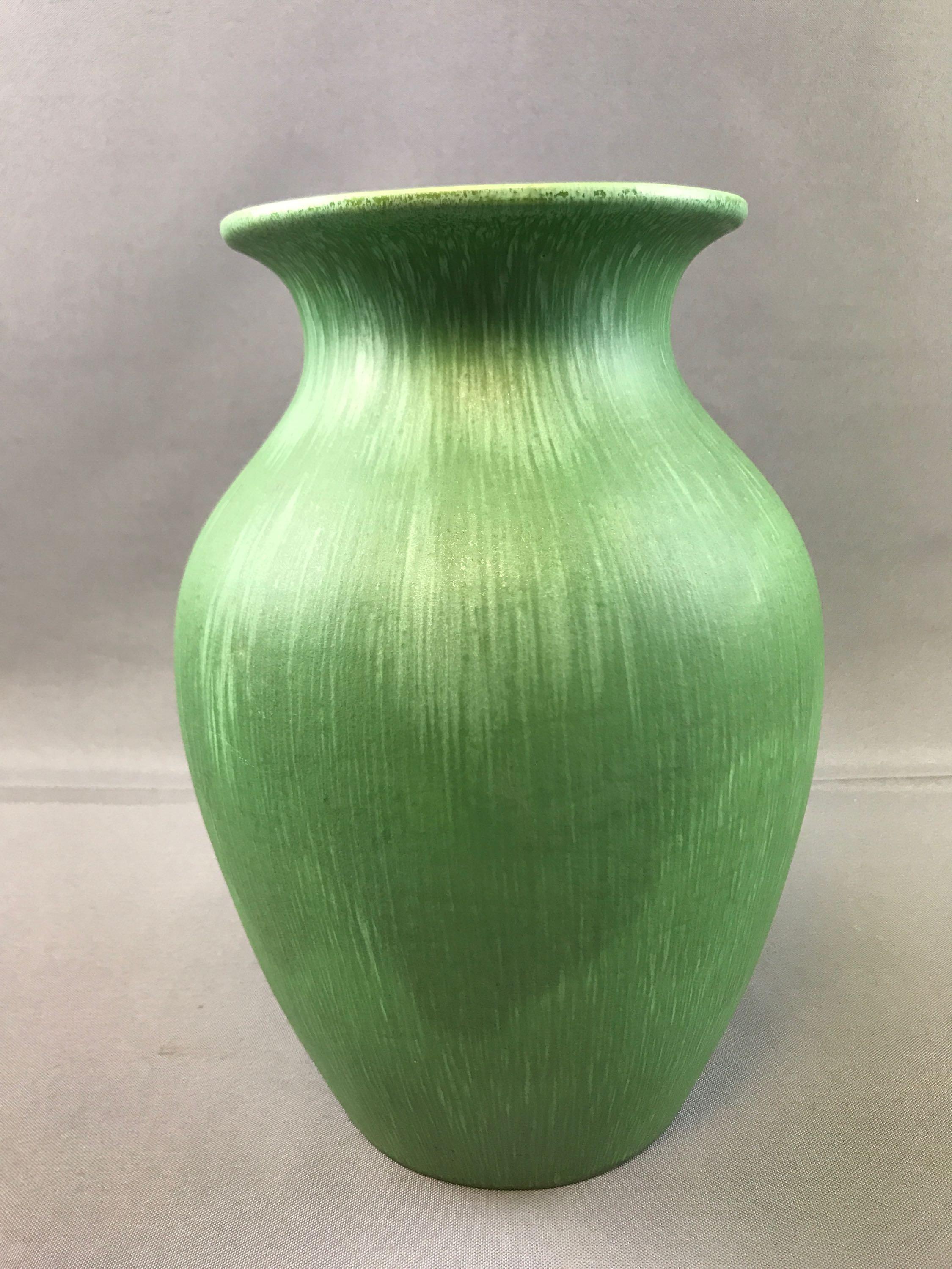 Vintage Art Deco AMACO Textured Green Pottery Vase