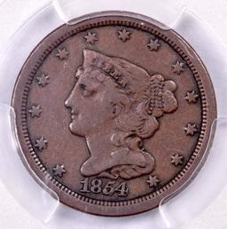 1854 Braided Hair Half Cent (PCGS) VF20.