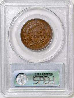 1852 Braided Hair Large Cent (PCGS) AU50.