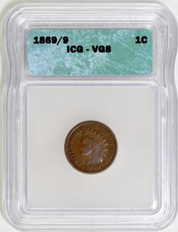 1869/9 Indian Head Cent (ICG) VG8.