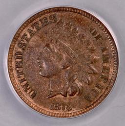 1872 Indian Head Cent (ANACS) EF45 details.