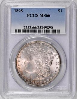 1898 P Morgan Silver Dollar (PCGS) MS66.