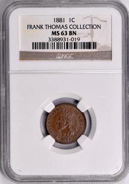 1881 Indian Head Cent (NGC) MS63BN.